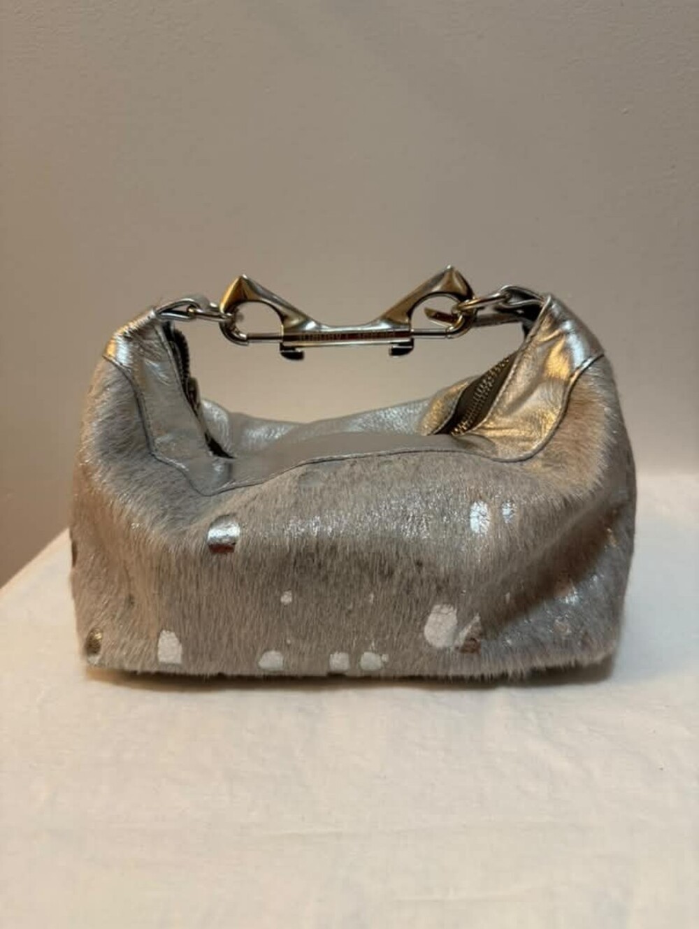 Pierre Laborde 1 of 1 Handmade Leather Pony Hair Bag Signed Silver NEW